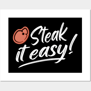 Steak It Easy BBQ Grill Funny Grill Gift Posters and Art